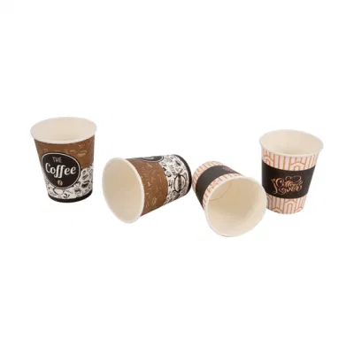 Одноразовый бумажный стаканчик для обработки утолщенного материала, чашка для кофе, молока, чая, может быть напечатана с логотипом, текстовый узор, бумажный стаканчик